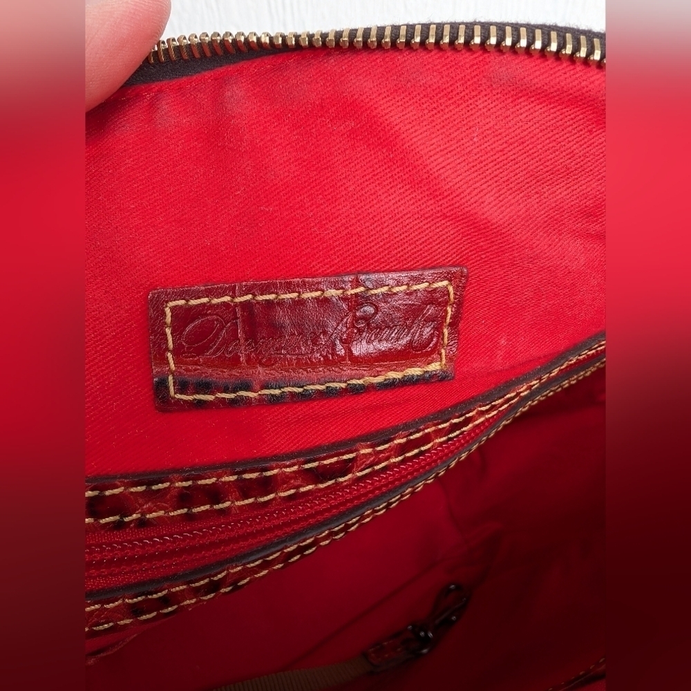 Dooney & Bourke Campbell Croco Embossed Leather Satchel With Matching Wallet - Picture 11 of 15